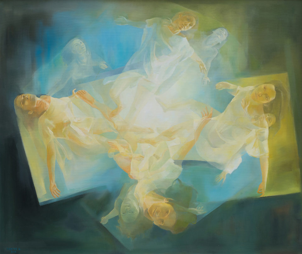 Xantus Géza, Lebegés, olaj, vászon, 100 x 120 cm, 2017